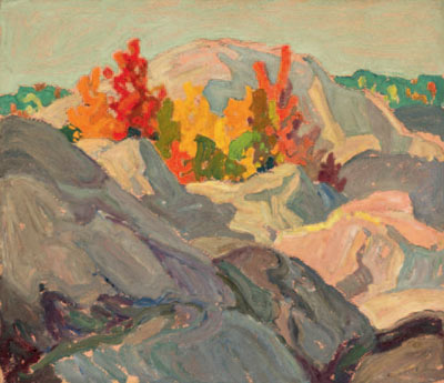 Autumn Foliage, Against Grey Rock