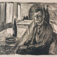 Self-portrait with Bottle of Wine